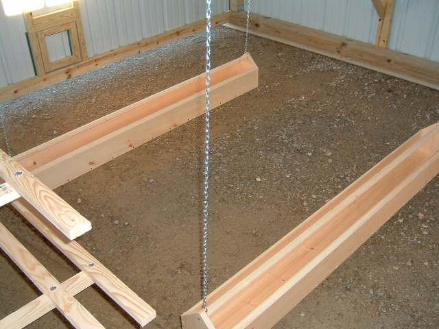 Inside view 12x24 hanging feeders
